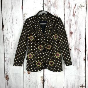 Vintage Mr. Dino pattern printed retro button up blazer jacket